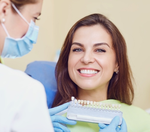 Woman smiling in dental chair