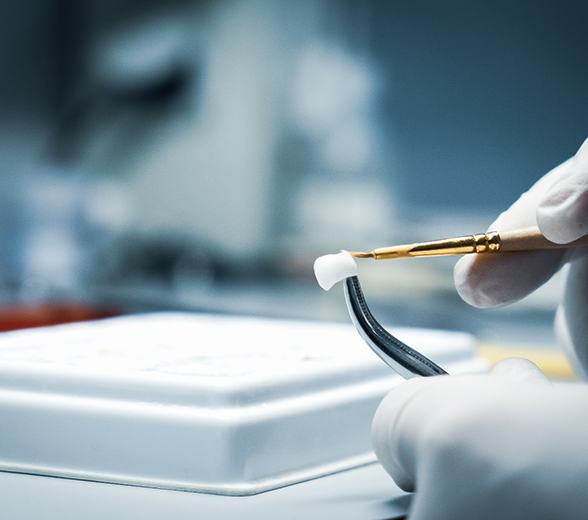 Dental crown being crafted