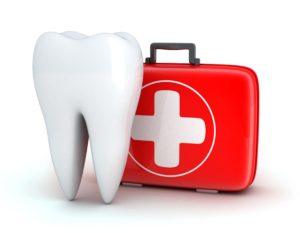 Molar next to first aid kit